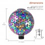 10" SOLAR PURPLE MOSAIC GAZING GLOBE WITH METAL STAND