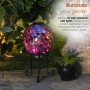 10" SOLAR PURPLE MOSAIC GAZING GLOBE WITH METAL STAND