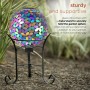 10" SOLAR PURPLE MOSAIC GAZING GLOBE WITH METAL STAND