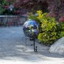 10" SOLAR PURPLE MOSAIC GAZING GLOBE WITH METAL STAND