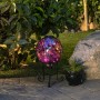 10" SOLAR PURPLE MOSAIC GAZING GLOBE WITH METAL STAND