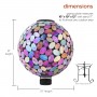 10" SOLAR MOSAIC GAZING BALL WITH METAL STAND