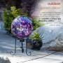 10" SOLAR MOSAIC GAZING BALL WITH METAL STAND