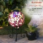 10" SOLAR MOSAIC GAZING BALL WITH METAL STAND