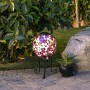 10" SOLAR MOSAIC GAZING BALL WITH METAL STAND