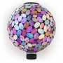 10" SOLAR MOSAIC GAZING BALL WITH METAL STAND