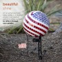 10" MOSAIC GLASS GAZING GLOBE AMERICAN FLAG