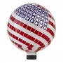 10" Mosaic Glass Gazing Globe American Flag