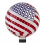 10" MOSAIC GLASS GAZING GLOBE AMERICAN FLAG