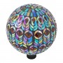 12" Mesmerizing Mosaic Gazing Globe with Peacock Feather Pattern