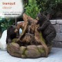 23" TALL 2 BEARS CLIMBING ON RAINFOREST FOUNTAIN WITH LED LIGHTS