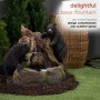 23" TALL 2 BEARS CLIMBING ON RAINFOREST FOUNTAIN WITH LED LIGHTS