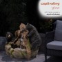 23" TALL 2 BEARS CLIMBING ON RAINFOREST FOUNTAIN WITH LED LIGHTS