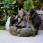 23" TALL 2 BEARS CLIMBING ON RAINFOREST FOUNTAIN WITH LED LIGHTS