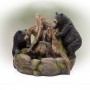 23" TALL 2 BEARS CLIMBING ON RAINFOREST FOUNTAIN WITH LED LIGHTS