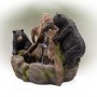 23" Tall 2 Bears Climbing on Rainforest Fountain with LED Lights