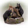 23" TALL 2 BEARS CLIMBING ON RAINFOREST FOUNTAIN WITH LED LIGHTS