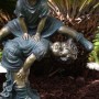 26" TALL BRONZE GIRL JUMPING OVER BOY STATUE 