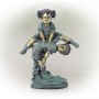 26" TALL BRONZE GIRL JUMPING OVER BOY STATUE 