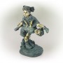 26" TALL BRONZE GIRL JUMPING OVER BOY STATUE 