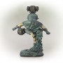 26" TALL BRONZE GIRL JUMPING OVER BOY STATUE 