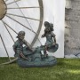 14" TALL GIRL AND BOY PLAYING ON TEETER TOTTER STATUE 