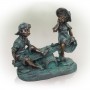 14" TALL GIRL AND BOY PLAYING ON TEETER TOTTER STATUE 
