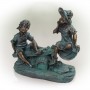 14" TALL GIRL AND BOY PLAYING ON TEETER TOTTER STATUE 