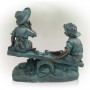 14" TALL GIRL AND BOY PLAYING ON TEETER TOTTER STATUE 