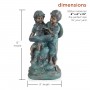 16" Tall Girl and Boy Reading Together Statue