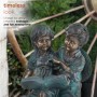 16" Tall Girl and Boy Reading Together Statue