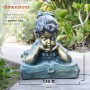16" TALL GIRL LAYING DOWN READING BOOK STATUE 