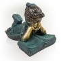 16" TALL GIRL LAYING DOWN READING BOOK STATUE 