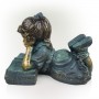 16" TALL GIRL LAYING DOWN READING BOOK STATUE 