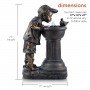 27" Boy Drinking Water Out of Fountain with LED Light