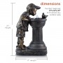 27" BOY DRINKING WATER OUT OF FOUNTAIN WITH LED LIGHT 