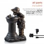 27" BOY DRINKING WATER OUT OF FOUNTAIN WITH LED LIGHT 