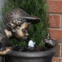 27" Boy Drinking Water Out of Fountain with LED Light