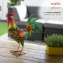 GLOSSY METAL ROOSTER DÉCOR WITH TURQUOISE TAIL 