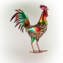 GLOSSY METAL ROOSTER DÉCOR WITH TURQUOISE TAIL 