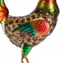GLOSSY METAL ROOSTER DÉCOR WITH TURQUOISE TAIL 