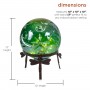 10" GREEN GLASS GLOBE DÉCOR W/ LED LIGHT