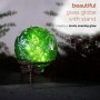 10" GREEN GLASS GLOBE DÉCOR W/ LED LIGHT