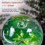 10" GREEN GLASS GLOBE DÉCOR W/ LED LIGHT