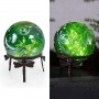 10" GREEN GLASS GLOBE DÉCOR W/ LED LIGHT