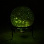 10" GREEN GLASS GLOBE DÉCOR W/ LED LIGHT