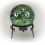 10" GREEN GLASS GLOBE DÉCOR W/ LED LIGHT