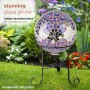 10" MOSAIC GLASS PURPLE GLOBE 