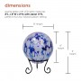 8" BLUE AND WHITE GAZING GLOBE WITH LED LIGHTS 