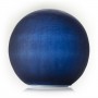 BLUE TEXTURED GLASS GAZING GLOBE WITH LED LIGHTS 